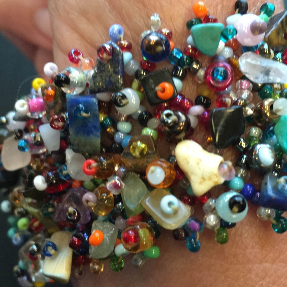 stone and beaded bracelet